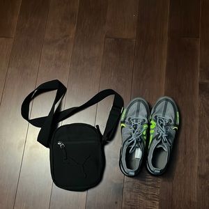 Nike vapormax and Puma sachel